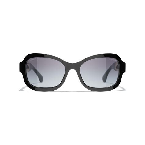 Rectangle Sunglasses Acetate & Calfskin Black 